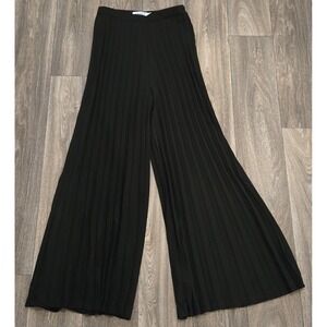 GAUDIE Black Pleated High Rise Flared‎ Women's Slacks Workwear
